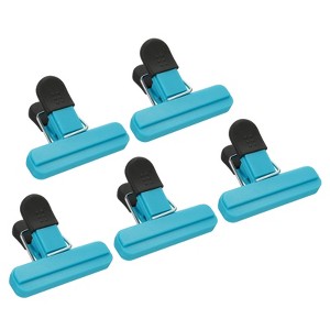 Unique Bargains Plastic Stainless Steel Storage Clips for Food Bag Sealing Paper File Photo 5 Pcs - 1 of 4