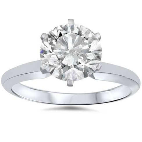 Pompeii3 14k White Gold 1 1 2 Carat Diamond Round Solitaire Engagement Ring Enhanced Target