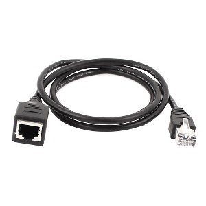 Unique Bargains Flexible Quality Cat 5 Plastic Ethernet Extension Cable 1m/3.3ft Black 1 Pc - 1 of 4