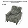 Modern Upholstered Accent Armchair, Green Striped Fabric Accent Chair with Nailhead Trim, Comfy Occasional Chairs for Living Room, Apartment - Koiai - 4 of 4