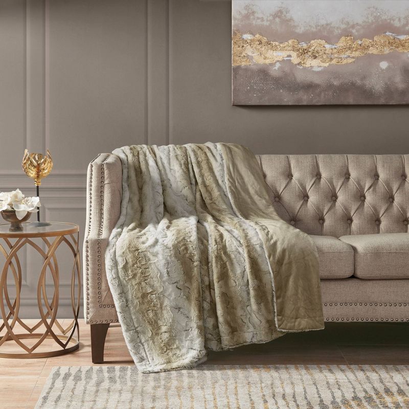 60"x70" Oversized Marselle Faux Fur Throw Blanket - Madison Park , 2 of 7