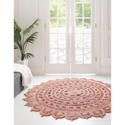 6x6 6' x 6' Feet Target outlets Brand Braided Beige Neutral Round Area Rug