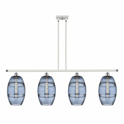 Vaz - 4 Light Stem Hung Island In Industrial Style-10.38 Inches Tall and 48 Inches Wide