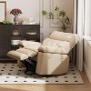 Coucheta Lazy Recliner Chair with 360° Swivel, Manual Recline & Side Pocket - Oversized PU Leather Sofa in Two Retro Colors - 2 of 4
