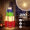 Angel Sar 6FT Lighted Gift Box Tower, Pre-lit Pull Up Present Stack with 200 Warm White LEDs, Outdoor Indoor Christmas Decoration with Stakes - 2 of 4