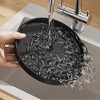 Knife Rack, Rotating Kitchen Utensil Holder - 360¡ã Spoon Fork Chopstick Storage with Drain Tray, Black White - 4 of 4