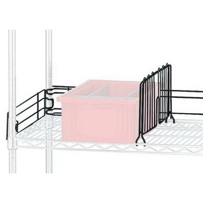 Quantum Storage Systems Wire Shelf Divider, 12"D X 8"H, Black Epoxy Antimicrobial Finish