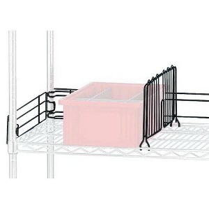 Quantum Storage Systems Wire Shelf Divider, 12"D X 8"H, Black Epoxy Antimicrobial Finish - 1 of 1