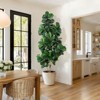 Garvee 4/5/6/7FT Fiddle Leaf Fig Tree Artificial with Leaves - Realistic Faux Ficus Lyrata Trees in Grey Planter Pot, Indoor Fake Floor Plants - 2 of 4