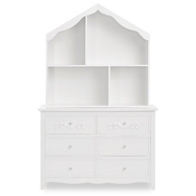 White Pine Freestanding Kids Hutch Bookcase