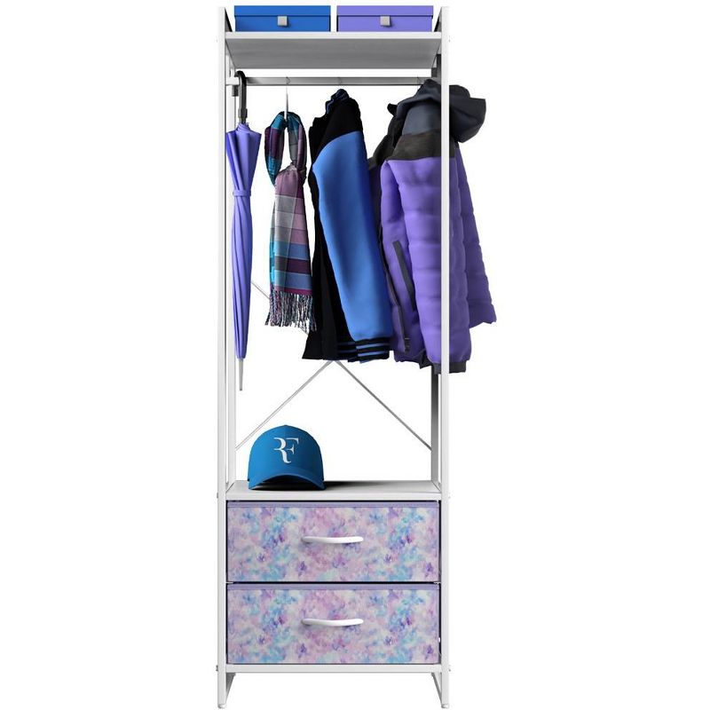 Sorbus Clothing Rack with 2 Drawers -Wood Top, Steel Frame, and fabric Drawers Storage Organizer for Hanging Shirts, Dresses, and more, 2 of 9