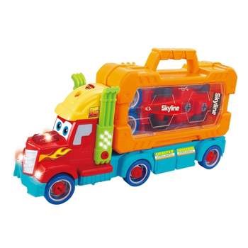 Insten Build Your Own Race Car with Carrier Truck Tool Box, Take-A-Part Toy With Lights & Sounds
