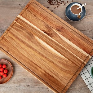 GustoWave Large Solid Wood Cutting Board 1.5" Thick, Durable Wood Cutting Boards for Kitchen with Deep Juice Grooves - 1 of 4