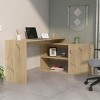 GlasFlength Desks 4-Shelf L-Shaped Computer Desk Home Office Desk Simple Design for Living and Work Spaces, Beige, 45.86"*59.64"*30.11" - 4 of 4