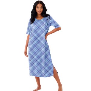 Dreams & Co. Plus Size Long Tagless Sleepshirt - 1 of 4