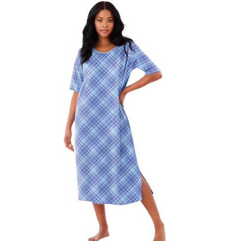 Dreams & Co. Women's Plus Size Long Tagless Sleepshirt - 3x/4x, Sky ...