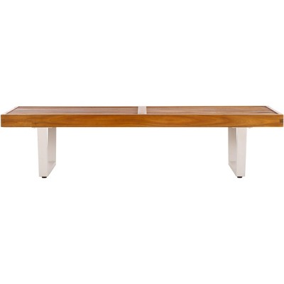 Heather 60" Bench - Outdoor - PAT7326 - Natural/White - Safavieh