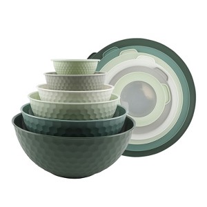 COOK WITH COLOR Embossed Mixing Bowls with Lids 12 Piece - 1 of 4