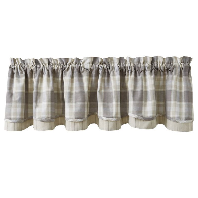 Park Designs Weathered Oak Lined Layered Valance -72'' - Off-White, 1 of 6