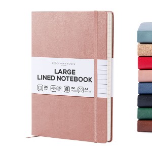 Ruled Journal Notebook, A4 8.5 x 11.5 inch 160 Lined Pages, Hardcover Leather Writing Journals for Women, Men, 120 GSM Thick Paper, Gifts Box Included - 1 of 4