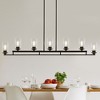 LNC Delia 7-Light 53.1" Modern Linear Oversized Kitchen Island Pendant Lighting, Matte Black with Clear Glass - 2 of 4