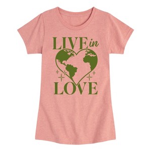 Girls' - Instant Message - Live In Love Fitted Short Sleeve Graphic T-Shirt - 1 of 4