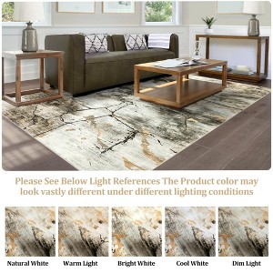 Washable Printed Floor Carpet, Contemporary Area Rugwith Non Slip Backing Low Pile Soft Marble  Foldable Rug for Living Room,Office,Bedroom - 1 of 4