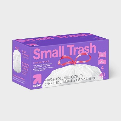 UltraStretch Drawstring Small Trash Bags - Lavender - 4 Gallon - 40ct - up&up™