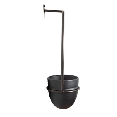 Black Iron 2-Piece Rustic Hanging Planter Set