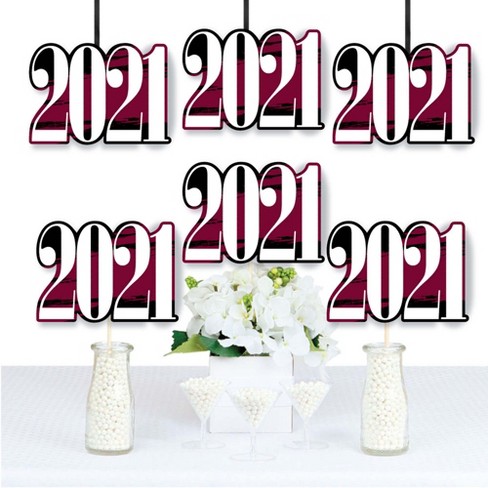 Big Dot Of Happiness Maroon Grad 21 Best Is Yet To Come 21 Decorations Diy Burgundy Graduation Party Essentials Set Of Target