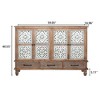GDFStudio Patel Rustic Fir Wood 59.05'' Storage Sideboard Cabinet with 3 Drawers - 3 of 4