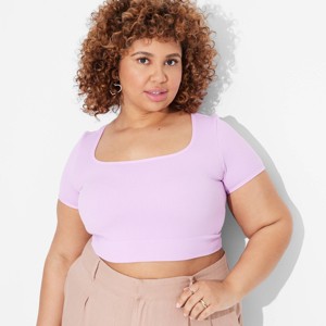 Women's Short Sleeve Square Neck Fitted Seamless T-Shirt - Wild Fable™ - 1 of 3