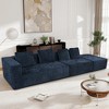 Modern 110" Modular Sectional Sofa with 4 Cushions, Tufted Design 3-Piece Removable Set, Free Combination - 3 of 4