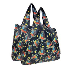 Wrapables Medium Foldable Tote Nylon Reusable Grocery Bags, Set of 2 - 1 of 4