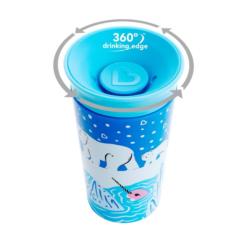 Munchkin Miracle 360&#176; Wild Love Sippy Cup - 2pk - 9oz  Orca/Polar, 3 of 8