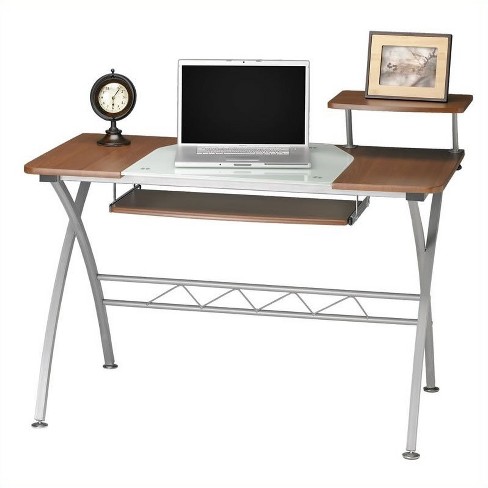 Safco Vision Wood Top Computer Desk Anthracite In Brown Mayline