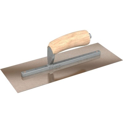 Bon Tool 66-125 Finish Trowel - Square - Golden Stainless - 13 X 5 - Wood