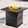 East Oak 32" Brazi Propane Square Outdoor Tabletop Fireplace Black: Iron Frame, Rust & Heat-Resistant - 4 of 4