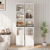 70" Tall Bathroom Cabinet - Freestanding Storage with Glass Door & Open Shelves - Narrow for Bathroom, Kitchen, Living Room - 4 of 4