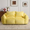 75.2'' Rabbit Fabric Oversized Bean Bag Loveseat Couch for Adults, No Assembly Required with High-Density Shredded Foam Filling and Cozy Pillows - 2 of 4