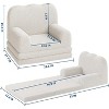 2-in-1 Convertible Kids Couch - Teddy Fleece Toddler Sofa Chair, Soft Fold-Out Lounger Bed for Playroom & Nursery, Ideal Birthday Gift - 3 of 4