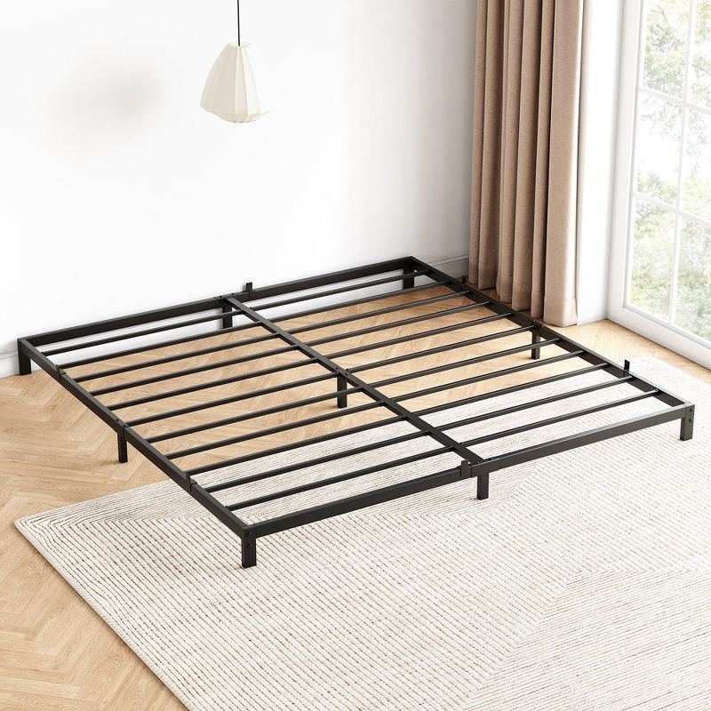 Whizmax 6 Inch King Low Profile and Heavy Duty Metal Platform Bed Frame, Non-Slip Metal Steel Slats, Black, 1 of 10