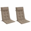 vidaXL Highback Chair Cushions - Taupe, Water-Resistant Oxford Fabric, Soft Foam Filler, Non-Slip Design for Outdoor/Indoor Use, Set of 2 - 3 of 4