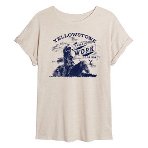 Women's - Yellowstone - Theres Work To Be Done Oversized Graphic T-Shirt - 1 of 4