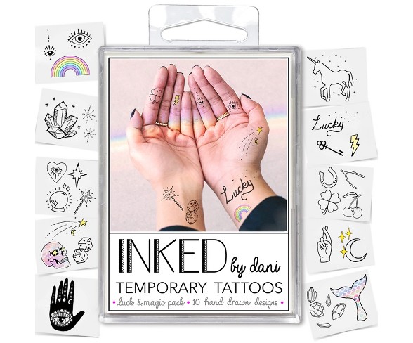INKED by dani 10pk Luck & Magic Temporary Tattoos