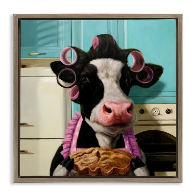 Stupell Industries Glamorous Cow Baking Pie, 25" x 25"