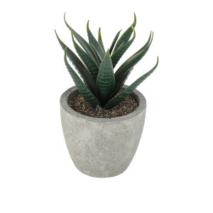 Unique Bargains Artificial Plants Mini Serrated Edge Aloe in Pulp Plastic 3.54"x3.54"x4.72" 1Pcs - 1 of 4
