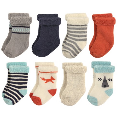 Hudson Baby Infant Boy Cotton Rich Newborn And Terry Socks, Boy Fox, 0 ...