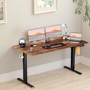 MAYEERTY  Computer Desk with Storage, Modern Writing Desk with Fabric Drawers for Home Office - 1 of 4