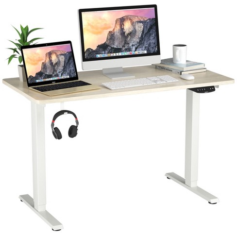 Costway Height Adjustable Computer Desk Sit To Stand Rolling Notebook Table  Black : Target